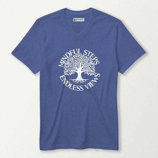 Mindful Steps, Endless Views V-Neck T-Shirt