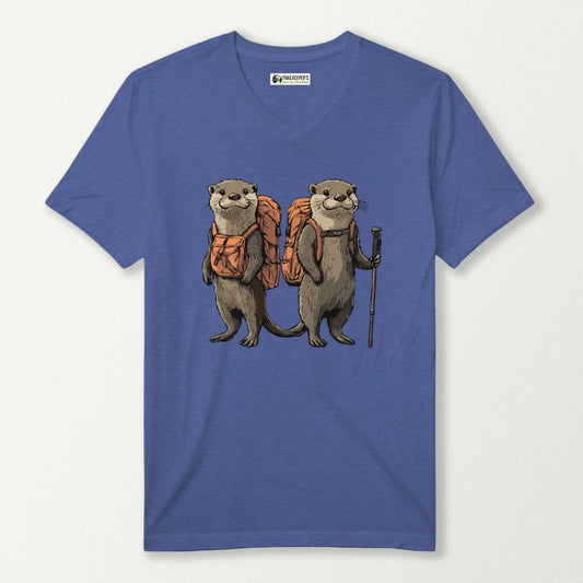 Otter Backpacker Buddies V-Neck T-Shirt