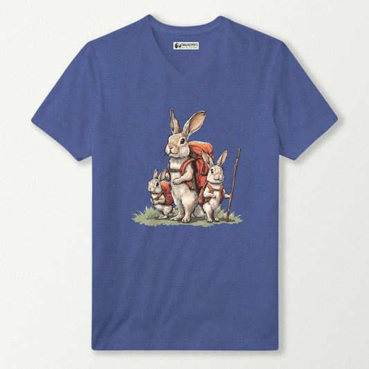 Rabbit Backpacker Family V-Neck T-Shirt