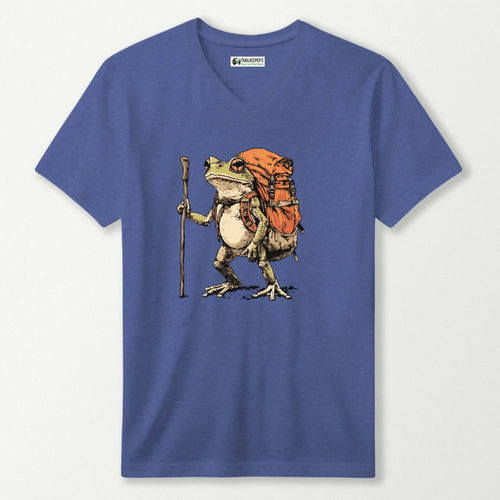 Green Tree Frog Backpacker V-Neck T-Shirt