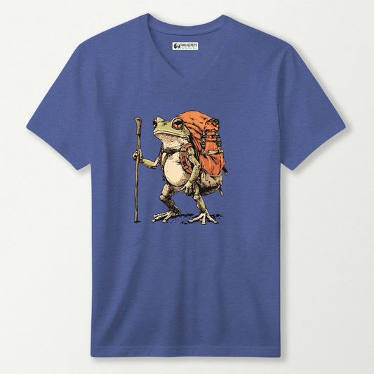 Green Tree Frog Backpacker V-Neck T-Shirt