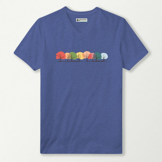 Multicolor Trees V-Neck T-Shirt