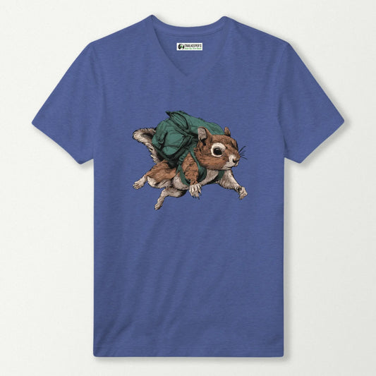 Wannabe Flying Squirrel Backpacker V-Neck T-Shirt