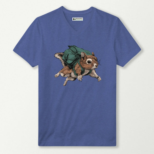 Wannabe Flying Squirrel Backpacker V-Neck T-Shirt