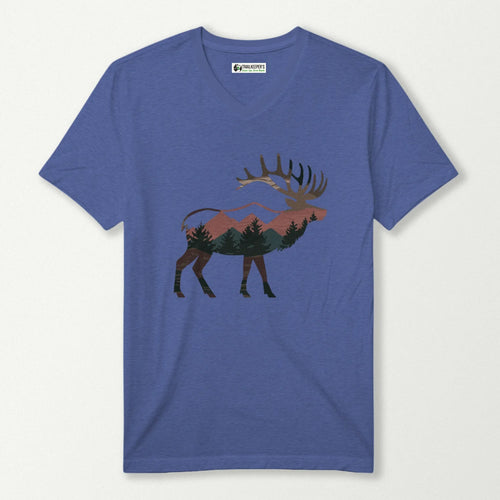 Elk Mountain Forest V-Neck T-Shirt