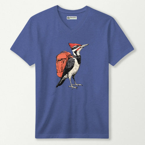Pileated Woodpecker Backpacker V-Neck T-Shirt