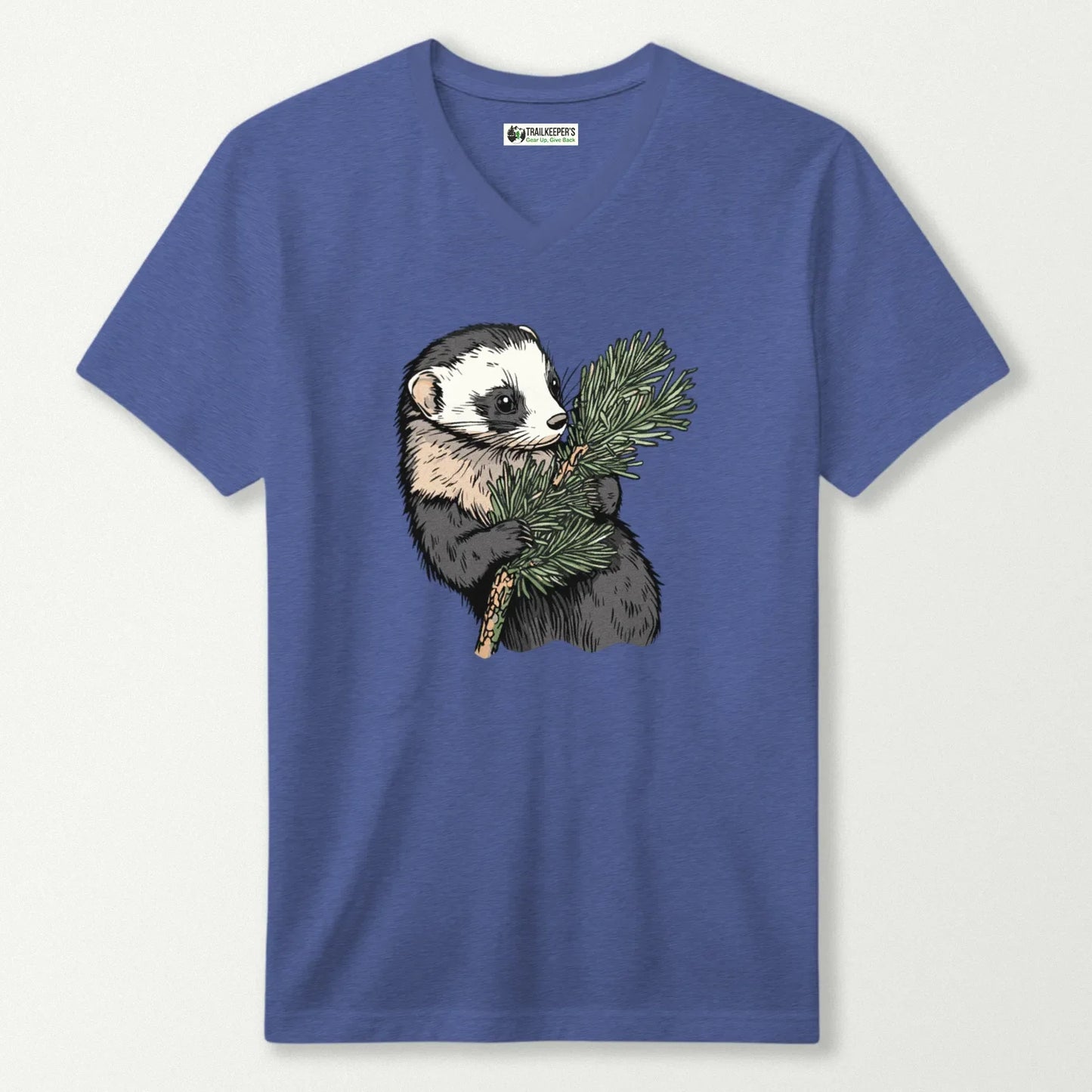 Ferret Tree Hugger V-Neck T-Shirt