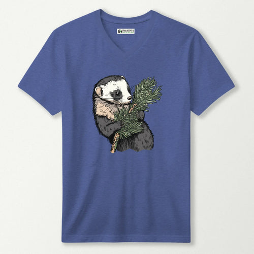 Ferret Tree Hugger V-Neck T-Shirt