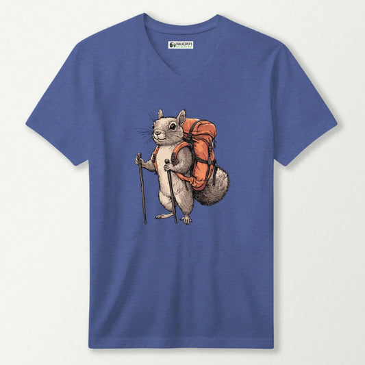 Squirrel Backpacker V-Neck T-Shirt