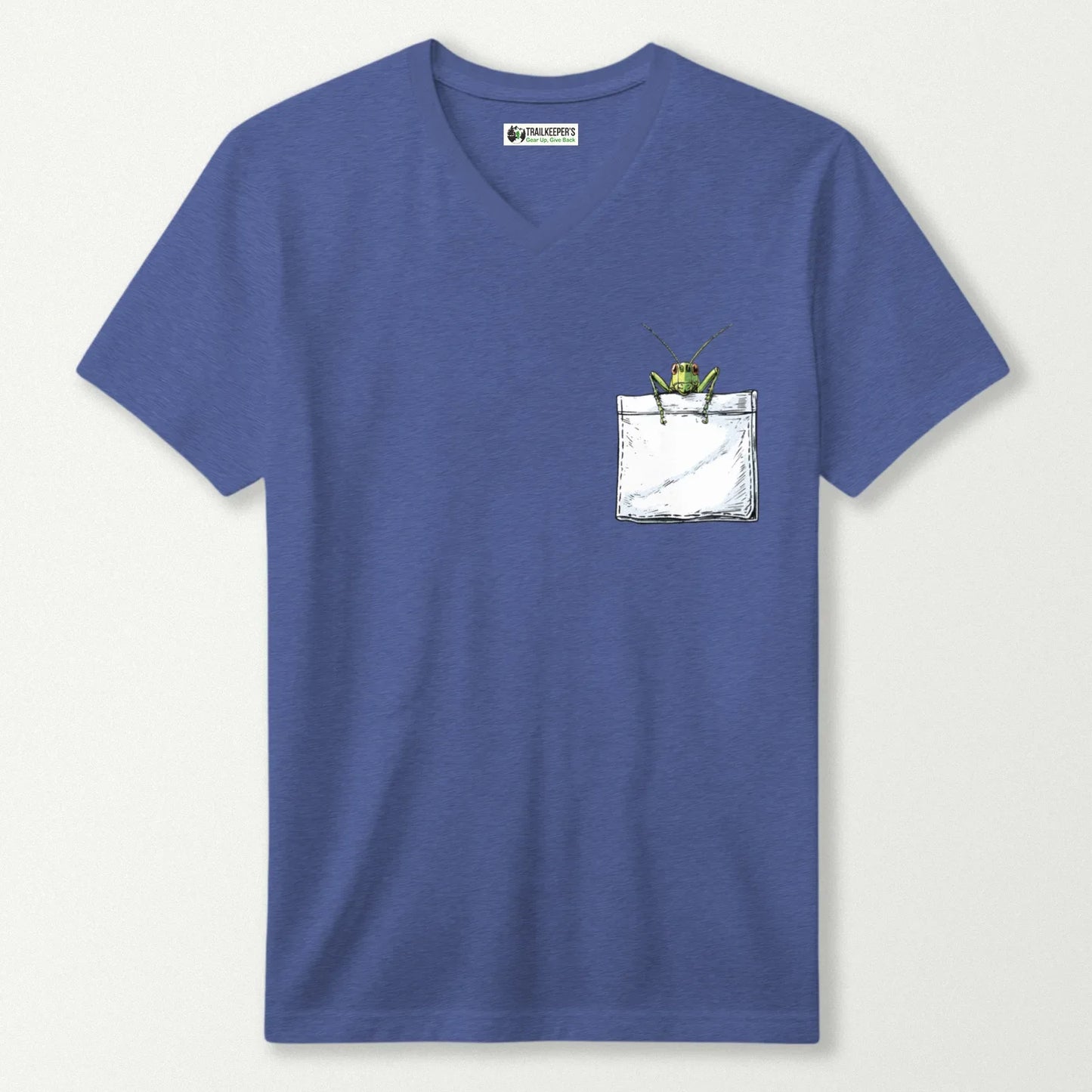 Grasshopper In Pocket V-Neck T-Shirt