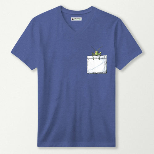 Grasshopper In Pocket V-Neck T-Shirt