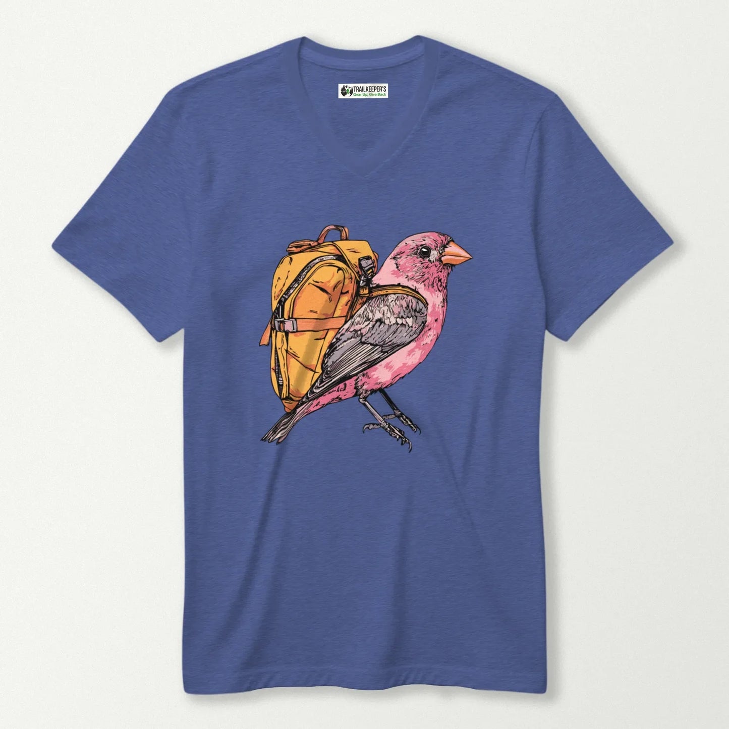Purple Finch Backpacker V-Neck T-Shirt
