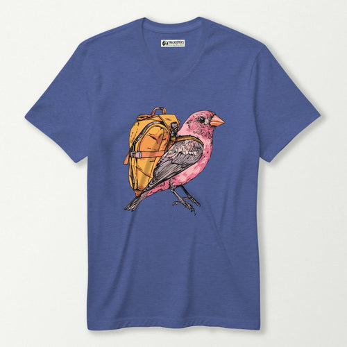 Purple Finch Backpacker V-Neck T-Shirt
