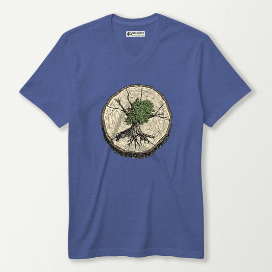 Tree Growing From Tree V-Neck T-Shirt