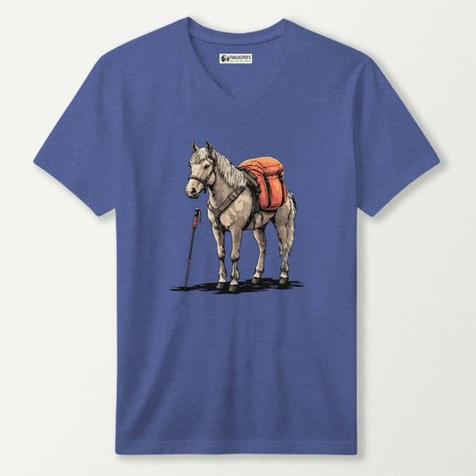 Horse Backpacker V-Neck T-Shirt