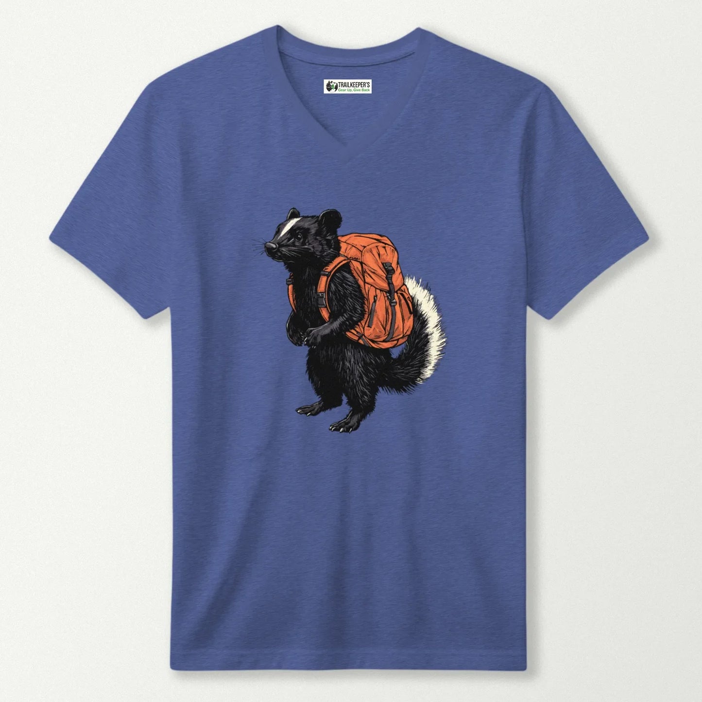 Skunk Backpacker V-Neck T-Shirt