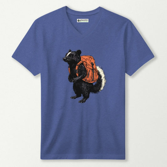 Skunk Backpacker V-Neck T-Shirt