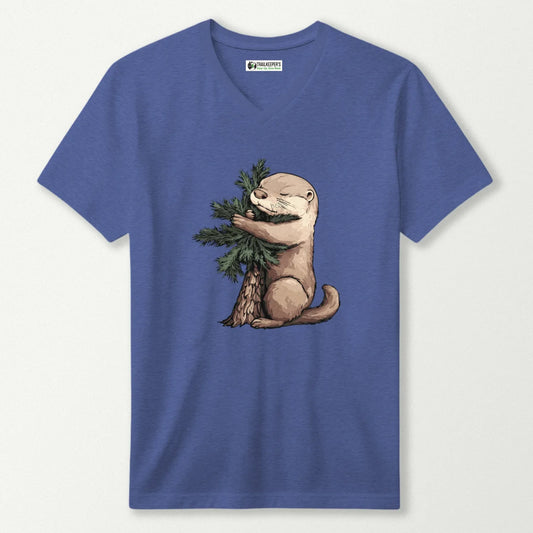 Otter Tree Hugger V-Neck T-Shirt