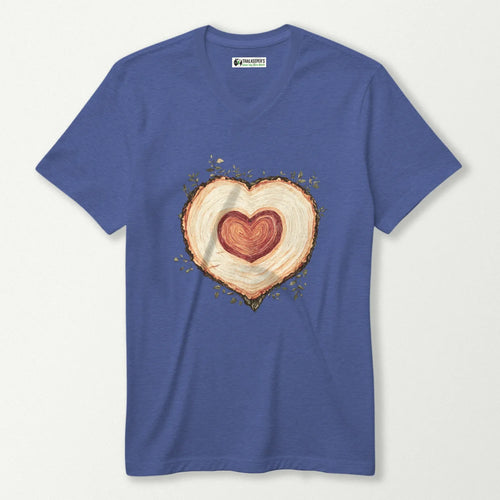 Tree Heart Wood V-Neck T-Shirt