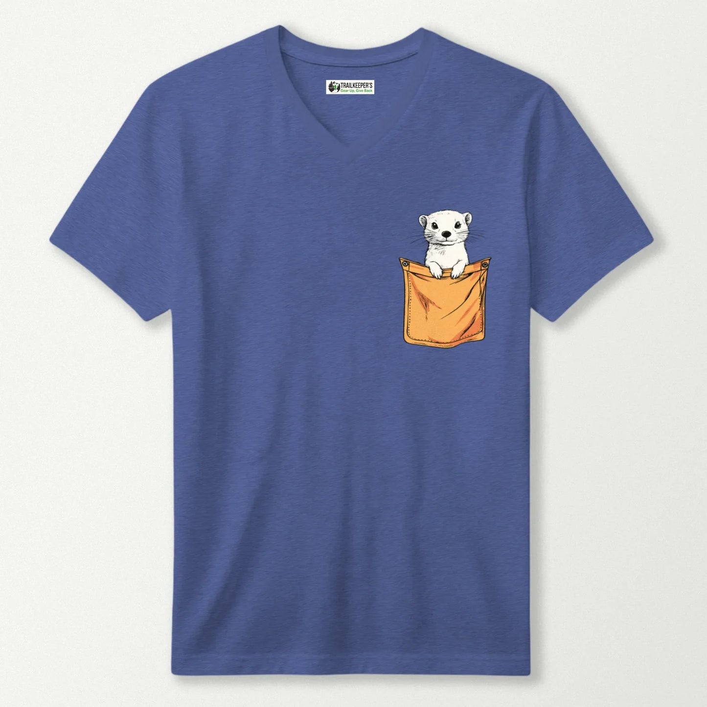 Ermine In Pocket V-Neck T-Shirt