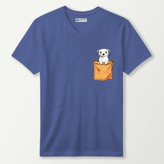 Ermine In Pocket V-Neck T-Shirt