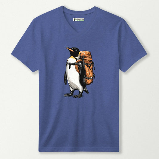 Emperor Penguin Backpacker V-Neck T-Shirt