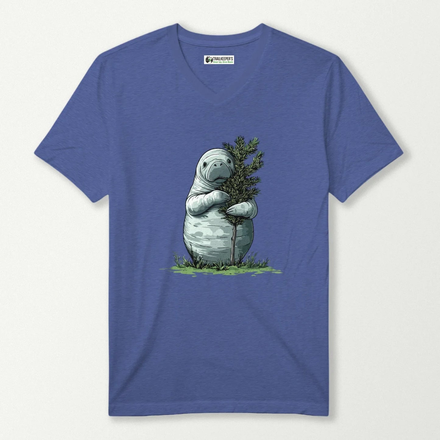 Manatee Tree Hugger V-Neck T-Shirt