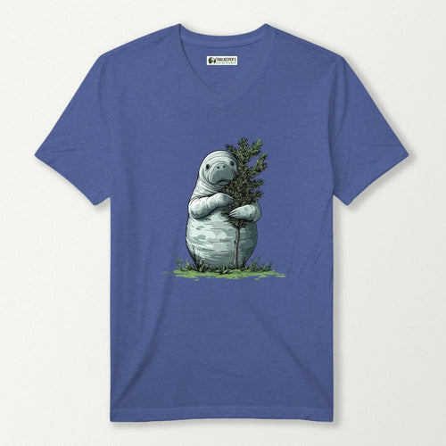 Manatee Tree Hugger V-Neck T-Shirt