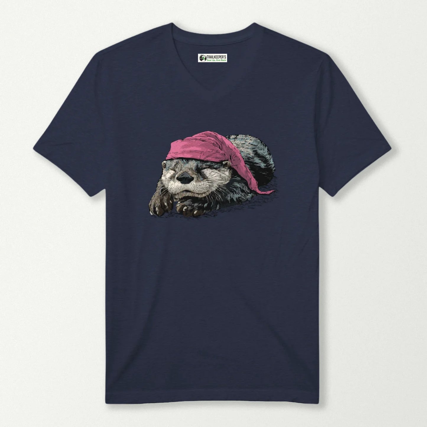 Otter Sleeper With Night Cap V-Neck T-Shirt