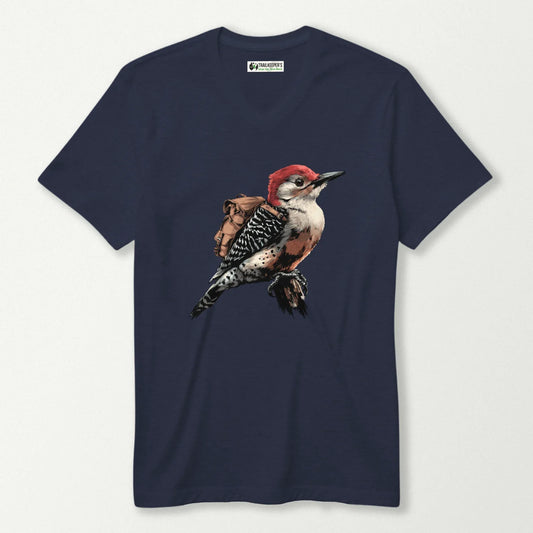 Red-Bellied Woodpecker Backpacker V-Neck T-Shirt