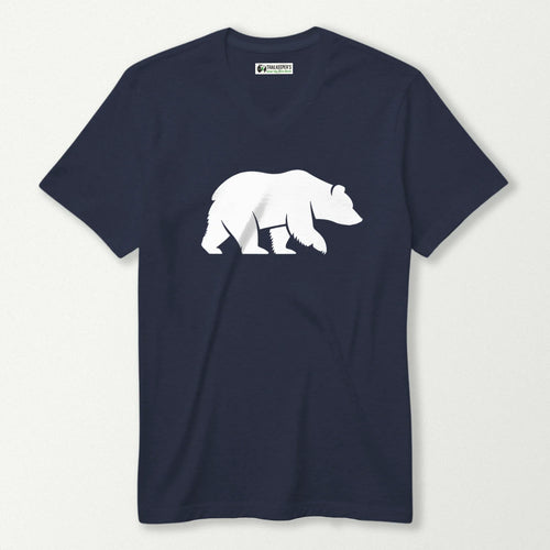 Bear Silhouette V-Neck T-Shirt