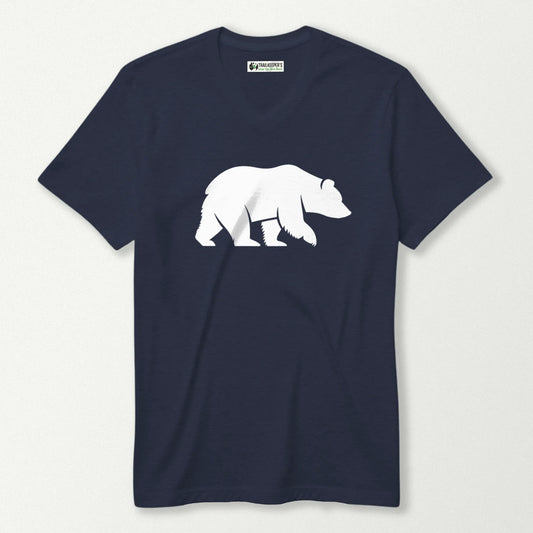 Bear Silhouette V-Neck T-Shirt