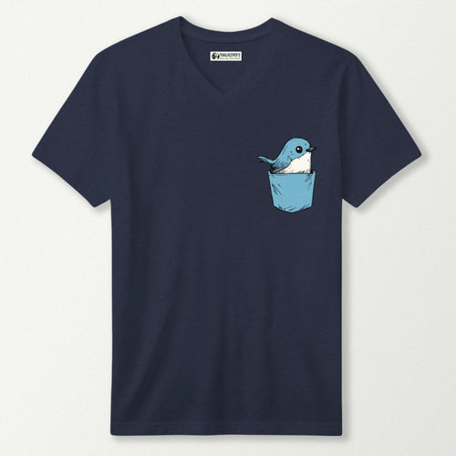 Bluebird In Pocket V-Neck T-Shirt