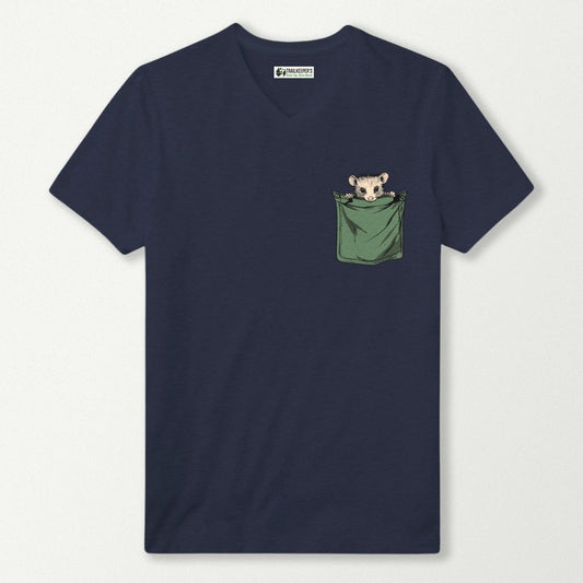 Opossum In Pocket V-Neck T-Shirt