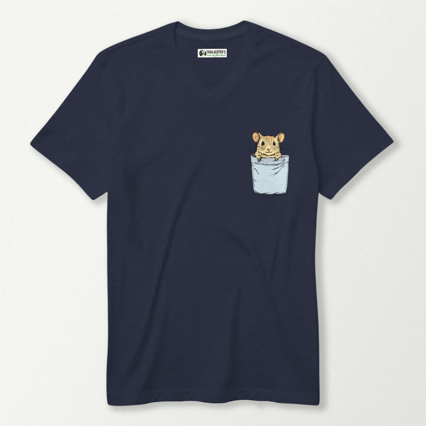 Mouse In Pocket V-Neck T-Shirt