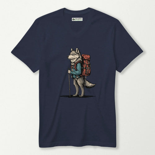 Wolf Backpacker V-Neck T-Shirt