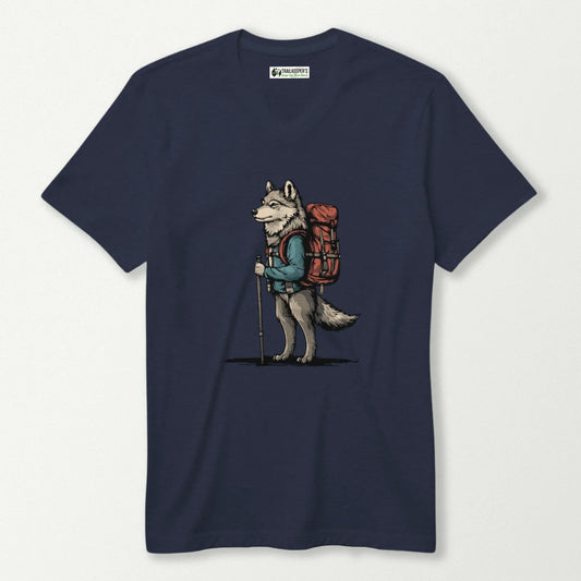 Wolf Backpacker V-Neck T-Shirt