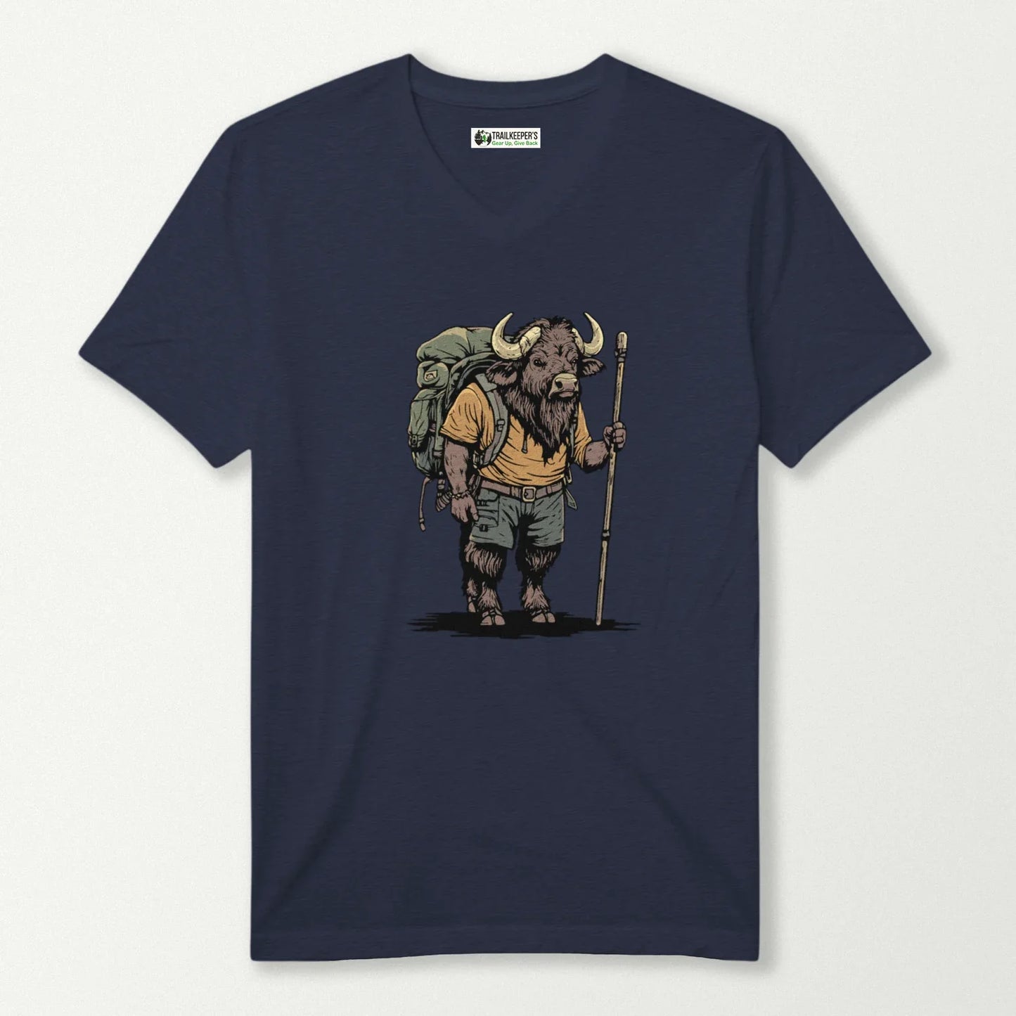 Water Buffalo Backpacker V-Neck T-Shirt