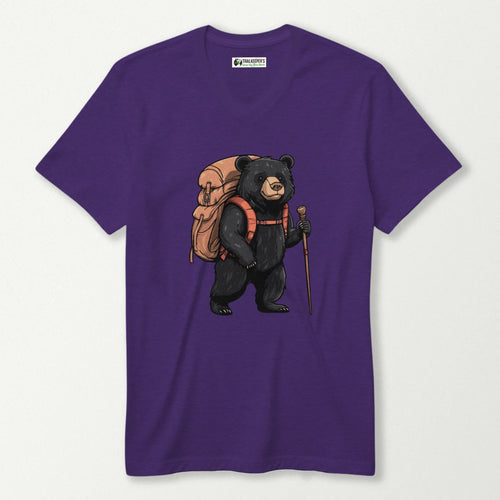 Black Bear Backpacker V-Neck T-Shirt
