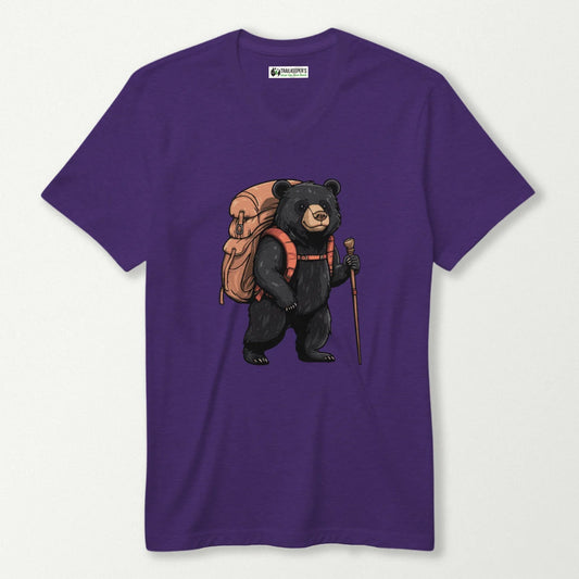 Black Bear Backpacker V-Neck T-Shirt